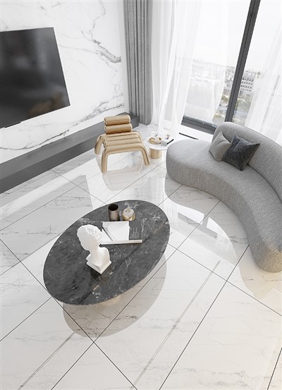 Карара срэбная мармуровая падлогавая плітка