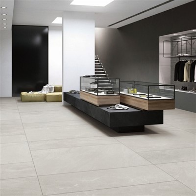 Падлога з тэкстурай белай пліткі